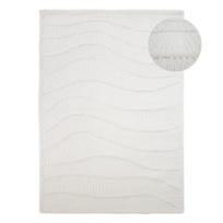 Rankų darbo baltos spalvos iš vilnos mišinio kilimas 160x230 cm Sculptured Wave – Flair Rugs