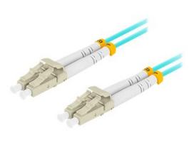 LANBERG fiber optic patchcord MM LC/UPC-LC/UPC duplex 1m LSZH om3 50/125 3.0mm aqua