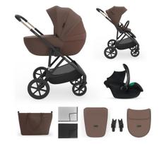 KINDERKRAFT - Kombinuotas vežimėlis 3 viename PRIME 3 Velvet Mocca