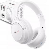 Belaidės ausinės Feegar Mello, ant ausų dedamos, 65 val. veikimo laikas, Bluetooth 5.3, mikrofonas, 6xEQ, baltos