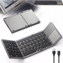 Belaidė „Bluetooth“ sulankstoma klaviatūra planšetei su „touchpad“ jutikliniu skydeliu
