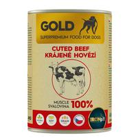 IRONpet Gold Dog Hovězí krájená svalovina, konzerva 400 g, 15 vnt.