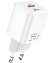 Baltas GaN 35W 1xUSB-C + 1xUSB-A pakrovėjas "Awei PD66-EU"