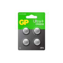 GP - Ultra Plus Lithium Cell Battery CR2032, 3V - 4-pack