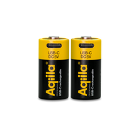 Aqiila - USB-C Rechargeable Battery - Size CR123A - 750 mAh - 2-pack