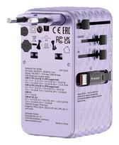 Verbatim - Charge 'n' Travel 70W 2C retractable Universal Travel Adapter Purple