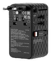 Verbatim - Charge 'n' Travel 70W 2C retractable Universal Travel Adapter Black