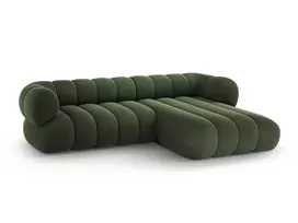 Velvet Right Corner Sofa, "Koge", 5 Seats, 270x165x70 Made in Europe