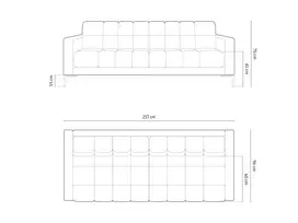 Sofa, "Bali", 4 Seats, 217x96x75 Made in Europe