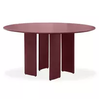 Sodo stalas „Amarello“ 140 cm, aliuminis, apvalus, bordo-rudos spalvos