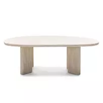 Kavos staliukas „Cameron“, 130 cm, travertinas