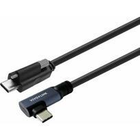 USB kabelis VivoLink USB-C - USB-C 1.5 m Black (USB-C į USB-C kampuotas kabelis) | USB-C to USB-C Angled Cable | 5715063673010