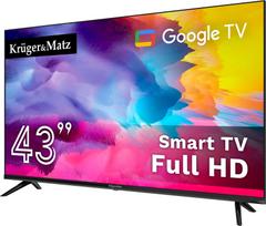 Televizorius Kruger&Matz 43" FHD Google TV, DVB-T2/S2/T/C H.265 HEVC | KM0243FHD-G | 5901890119139