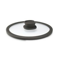 BergHOFF Stone+ 20 cm stiklinis dangtis - skaidrus su garų anga, silikoniniu kraštu ir vėsiu laikymo mygtuku