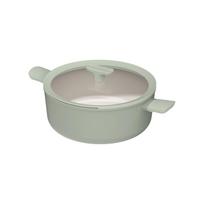 BergHOFF 28 cm puodas su dangčiu - Balance Sage nepridegantis aliuminio puodas su šaukšto laikikliu ir stiklo dangčiu