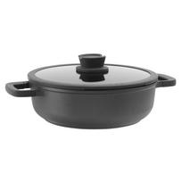 BergHOFF 28 cm troškintuvas - Stone+ serija su 2 rankenomis, dangčiu su šaukšto laikikliu, tinkamas orkaitei