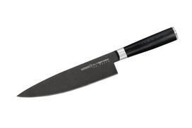 Samura MO-V Stonewash profesionalus virėjo peilis, itin aštrus, didelis, pagamintas iš japoniško AUS 8 nerūdijančio plieno, 20 cm ašmenimis, su G10 anglies pluošto rankena, universalus peilis, daržovių peilis