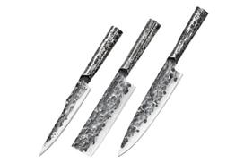 SAMURA Meteora 3 Virtuvinių - Peilių Rinkinys Universal 175 mm Nakiri 171 mm Chef s 209 mm AUS-10 HRC 59