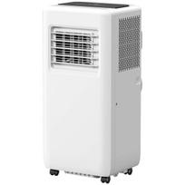 HOMCOM mobilus oro kondicionierius 3-in-1 su aušinimu, oro sausintuvu, ventiliatoriumi, oro išleidimo žarna, 9000BTU automatinis oro aušintuvas su nuotolinio valdymo pultu, laikmačiu, vaikų saugos užraktu, baltas, Balta