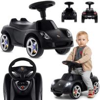 Vaikiškas paspirtukas automobilis su šviesomis, lengvas, Porsche Carrera GT, juodas