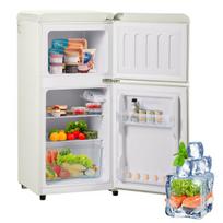Retro šaldytuvas, dviejų durų, 60 L talpa, 22 L šaldiklis, LED, 88,8x45,5 cm, energija E, kremas