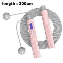 Jumping ropes,Jump Rope with Counter, Cordless Weighted Jump Rope, Adjustable， for Fitness,Sports Training,pink + gray