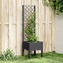 Sodo lovelis su treliažu juodos spalvos 40x40x142cm PP