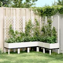 Sodo lovelis su treliažu baltos spalvos 160x120x142cm PP
