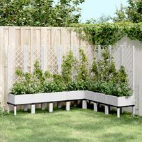 Sodo lovelis su treliažu baltos spalvos 200x160x142cm PP