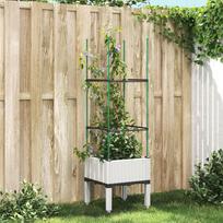 Sodo lovelis su treliažu baltos spalvos 40x40x1425cm PP