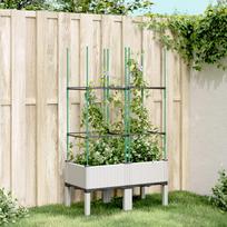 Sodo lovelis su treliažu baltos spalvos 80x40x1425cm PP