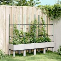 Sodo lovelis su treliažu baltos spalvos 160x40x1425cm PP