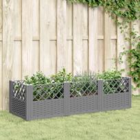 Sodo lovelis su kuoliukais pilkas 1235x435x435cm PP