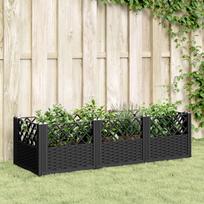 Sodo lovelis su kuoliukais juodas 1235x435x435cm PP