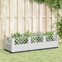 Sodo lovelis su kuoliukais baltas 1235x435x435cm PP