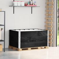 Padėklų apvadai 3vnt juodi 120x80cm pušies masyvas