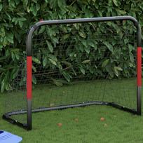 Futbolo vartai su tinklu raudoni ir juodi 90x48x71cm plienas
