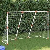 Futbolo vartai su kamuoliais 2-1 balti 184x64x124cm metalas