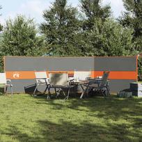 Stovyklavimo uždanga nuo vėjo pilka ir oranžinė 490x123 cm
