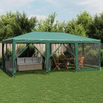 Proginė palapinė su 10 tinklinėmis sienomis žalia 6x4m HDPE