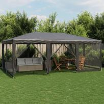 Proginė palapinė su 10 sienomis antracito 6x4m HDPE
