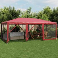 Proginė palapinė su 10 sienomis raudona 6x4m HDPE