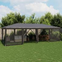 Proginė palapinė su 12 sienomis antracito 8x4m HDPE