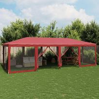 Proginė palapinė su 12 sienomis raudona 8x4m HDPE