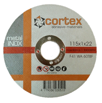 Metalo pjovimo diskas CORTEX, 115 x 1,0 x 22 mm, nerūdijančiam plienui