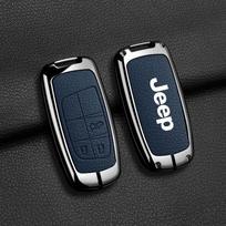 Aukštos kokybės odinis automobilio raktų dėklas Jeep, skirtas Jeep Grand Cherokee WK2 KL Wrangler JK Commander Renegade Compass 2018 2022 Ac