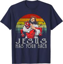 Jesus Has Your Back Funny MMA Choke Holds TShirt 100 Cotton ONeck Short Sleeve Summer Casual Mens Tshirt Streetwear S