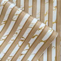 Self-Adhesive Gold Foil Marble Wallpaper Peel & Stick, Waterproof Oil-Proof Kitchen Backsplash Countertop Sticker, 5-Layer PET Wall Decal for Furnitur 0.45*3m