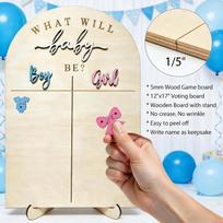 Gender Reveal Party Supplies Gender Reveal Game Kits,Gender Reveal Voting Poster Board with Sticker Gender Reveal Decors CN