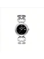 Tissot moteriškas kvarcinis laikrodis, nerūdijančio plieno apyrankė, atsparus vandeniui iki 30 metrų T084.210.11.057.00 juoda